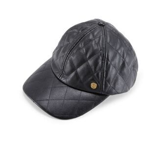 Vince Camuto Black Quilted Cap Vince Camuto Black Wool-like Baseball Hat Cap with Quilted  main image 3